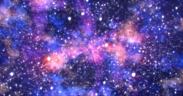 Sfondo spaziale astratto dalla galassia e stelle luminose e costellazioni Video 4k