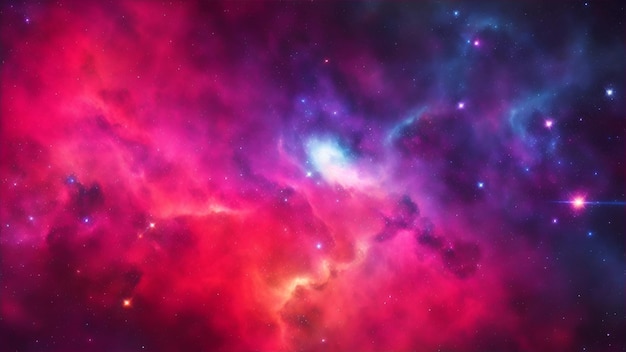 Sfondo spaziale con stelle nebulose e luce intensa