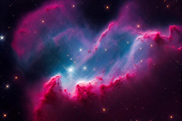Sfondo spaziale Nebulosa colorata con stelleNebulose spaziali supernova che esplodono stelle e galassie lontane di un universo fatto di brillanti colori luminosi spazio profondo universo misterioso incandescente