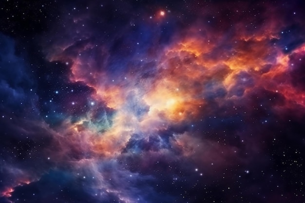 Sfondo spazio con nebulosa e stelle