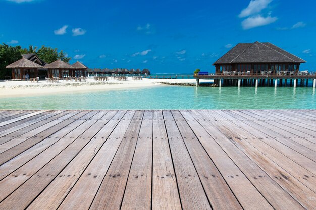 Sfondo spiaggia esotica. Viaggi estivi e turismo, concetto di destinazione di vacanza.