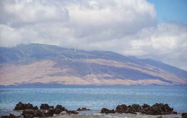 Sfondo spiaggia hawaiana godendo il paradiso nel panorama delle Hawaii paesaggio tropicale del paesaggio estivo