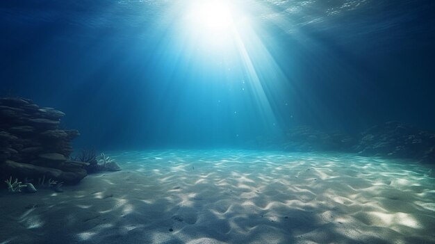 sfondo subacqueo mare blu profondo e bella luce