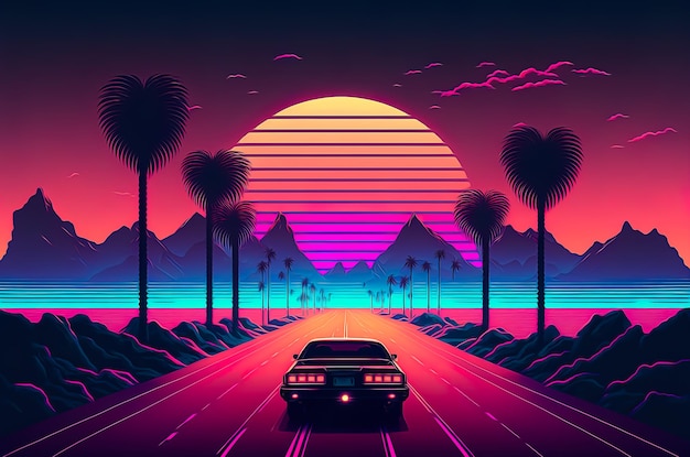 Sfondo Synthwave retrò