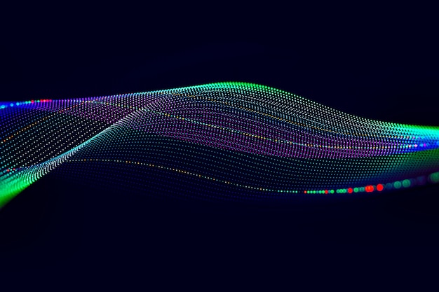 Sfondo tecnologico astratto in colori vivaci e sfocatura.