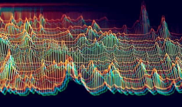 Sfondo tecnologico e scientifico Ingegneria informatica e concetto di catena di blocchi. Big data.