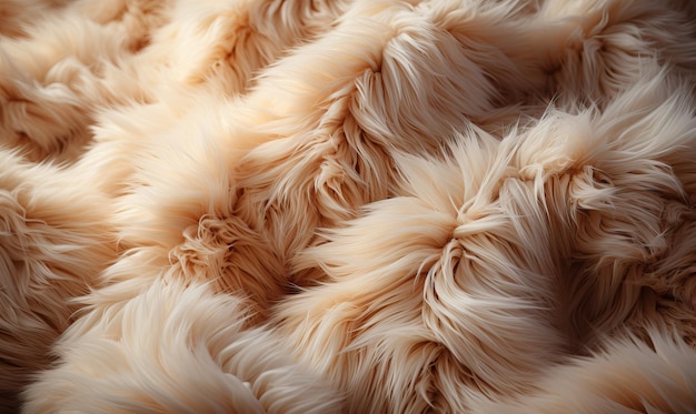 Sfondo texture pelliccia di peluche in marrone e beige Messa a fuoco morbida selettiva