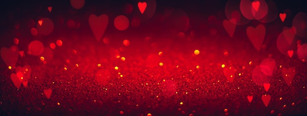 Sfondo texture rosso scuro per lo spazio della copia di San Valentino con luci bokeh rosse