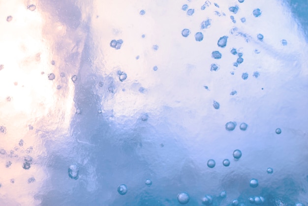 Sfondo, trama - strato blu di ghiaccio con bolle d'aria
