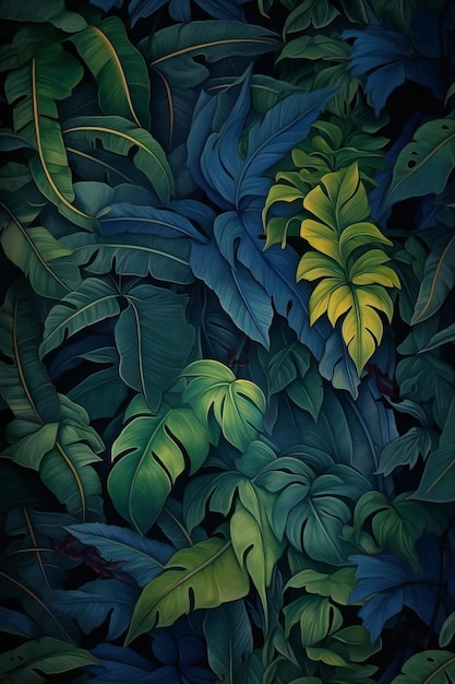 Sfondo tropicale con foglie di monstera