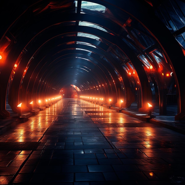 sfondo tunnel con luci al neon
