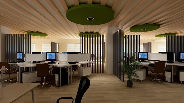 Sfondo ufficio rendering 3d