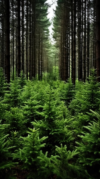 Sfondo UHD di foreste di conifere