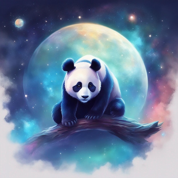 Sfondo Un panda guarda la galassia