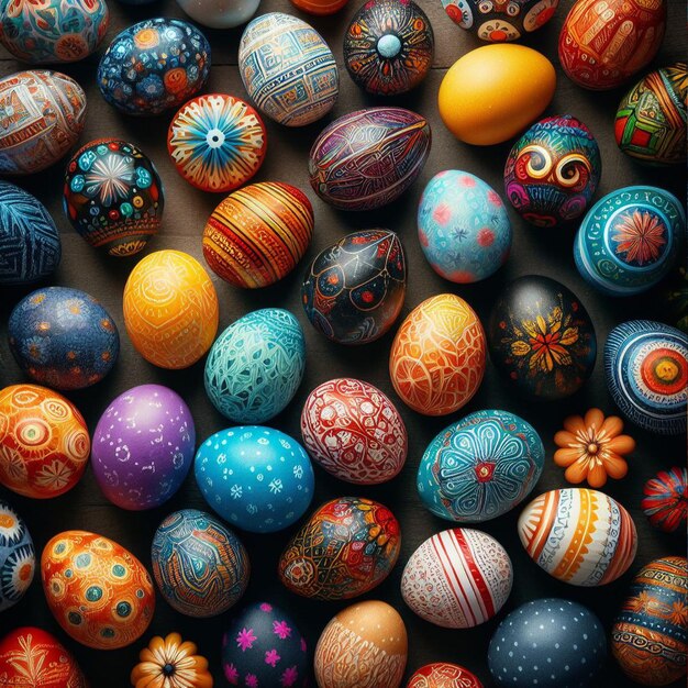 sfondo uova di Pasqua sfondo colorato uova di pasqua vista superiore