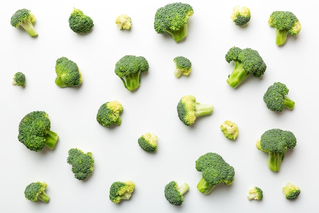 Sfondo verde broccoli freschi primo piano sul tavolo colorato Verdure per la dieta e un'alimentazione sana Alimenti biologici