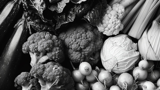 sfondo verdure bianche e nere foto di alta qualità di verdure biologiche concetto di cibo fresco e sano