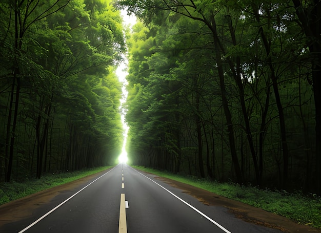 sfondo viaggio vista stradale strada foresta albero scenario astratto percorso linee serene pista