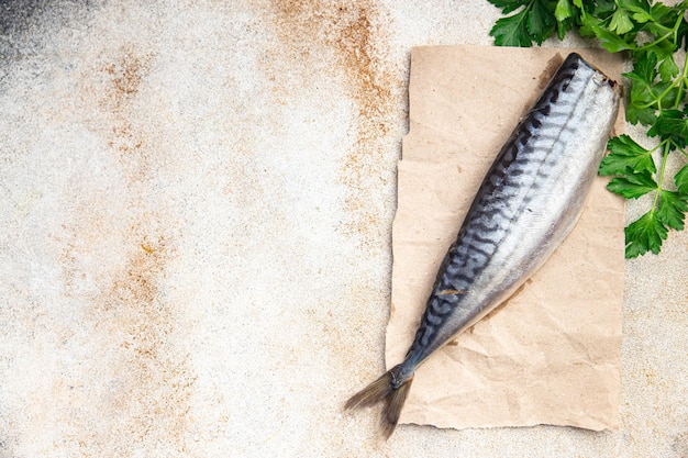 sgombro pesce frutti di mare fresco pasto sano dieta alimentare spuntino sul tavolo copia spazio cibo sfondo