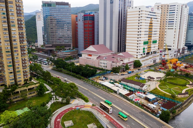 Sha Tin, Hong Kong 04 maggio 2019: Vista dall'alto della città di Hong Kong