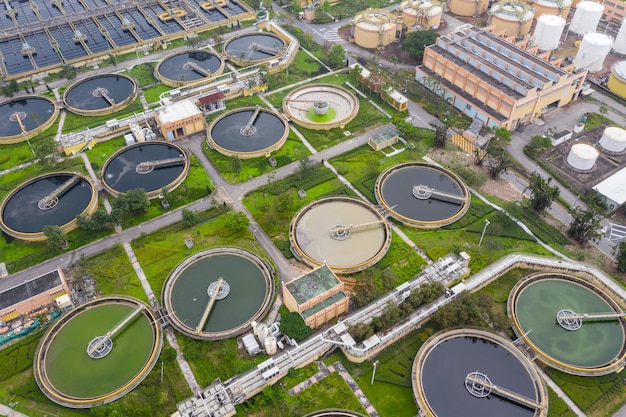 Sha Tin, Hong Kong 17 marzo 2019: Impianto di trattamento delle acque reflue di Hong Kong