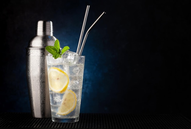 Shaker e cocktail gin tonic