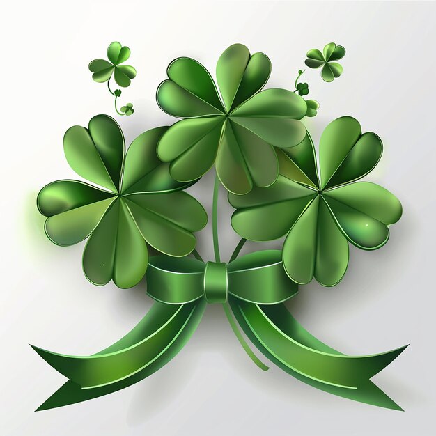 Shamrock e birra del giorno di San Patrizio con illustrazioni sullo sfondo verde