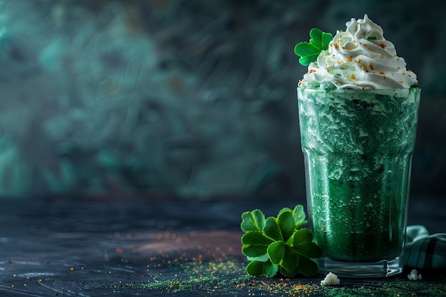 Shamrock Shake per il giorno di San Patrizio con panna montata