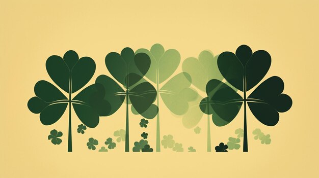 Shamrock st patrick forma foglia set di immagine AI generativa vettoriale