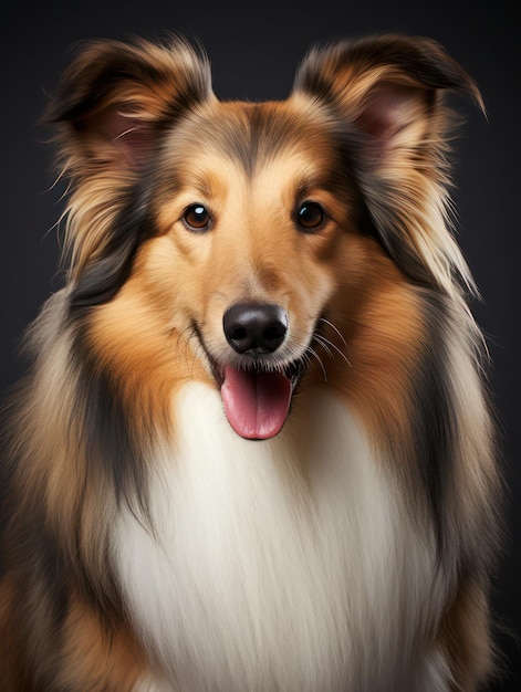 Sheltie Dog Studio Shot Isolato su sfondo chiaro AI generativa