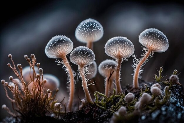 Shetland Scozia piccola brughiera funghi macrofotografia