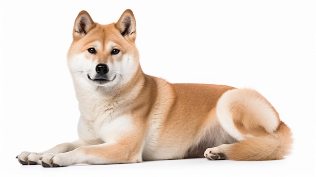 Shiba inu cane su sfondo bianco