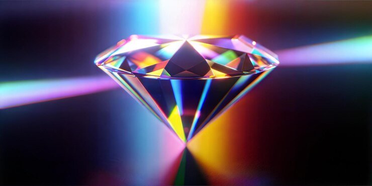 Shiny gemstone reflects multi ed crystalline elegance