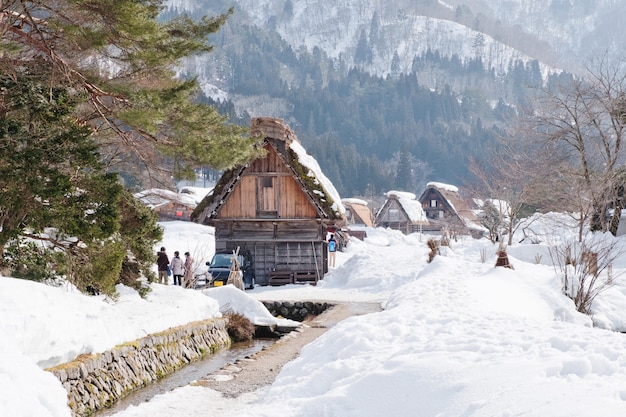 Shirakawago, Giappone storico villaggio invernale.