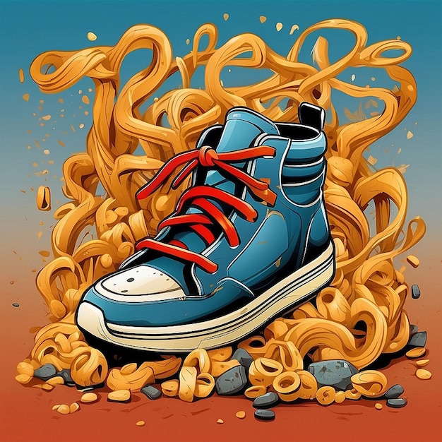 Shoe Theme Vector TShirt Design creato con l'AI