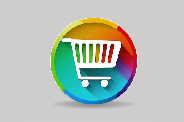 Shopping cart illustrazione icona logo shopping concept IA generativa