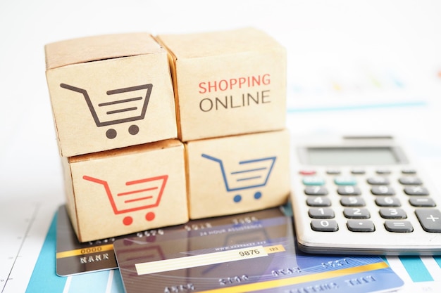 Shopping online Carrello con carta di credito import export finance commerce