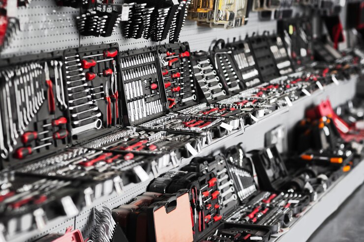 Photo showcase of repair tools in shop