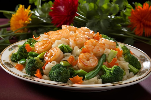 Shrimp e Scallop StirFry con verdure