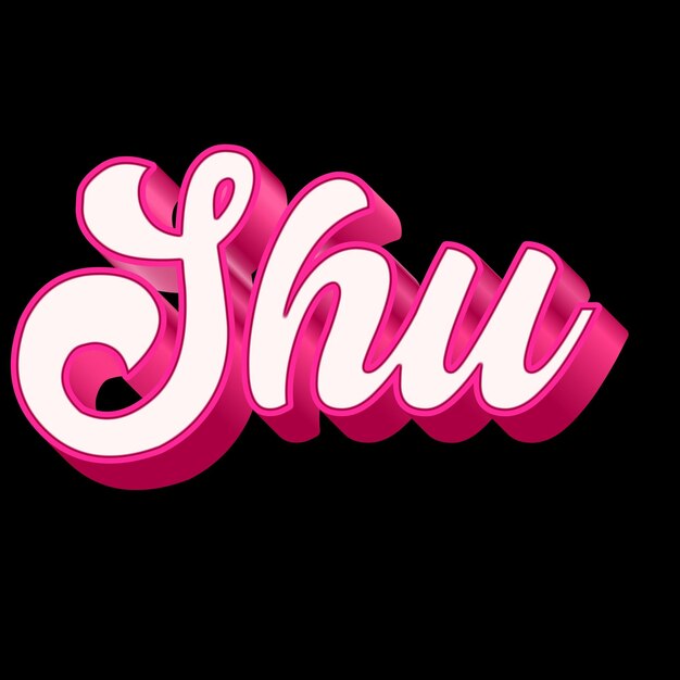 Shu Typography 3D Design Rosa Nero Bianco Fotografia di sfondo JPG