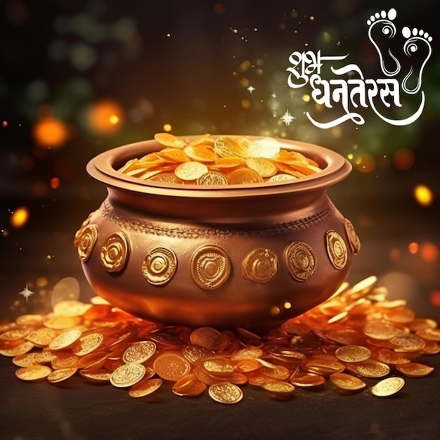 Shubh Dhanteras Felice Dhanteras augura Dhanteras Banner sui social media Sfondo di Dhanteras