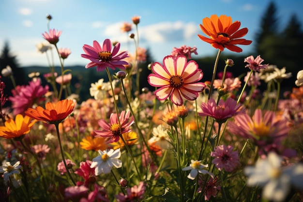 Si generano prati verdi adornati da fiori selvatici colorati