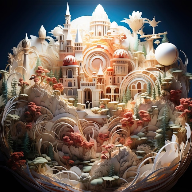 si svolge in una scultura di carta 3D con isole galleggianti e creature magiche
