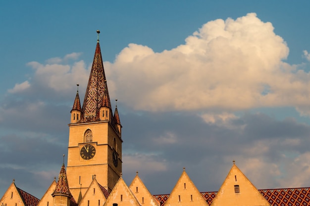 Sibiu, Romania. Cattedrale evangelica nel centro di Sibiu, Transilvania