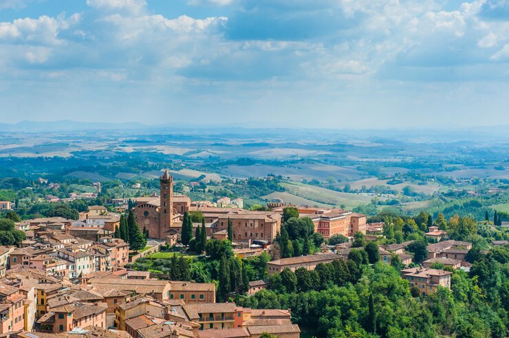 Foto siena immagine dell'antica città italiana vista dall'alto