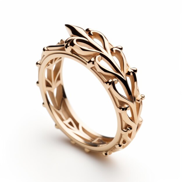 Sigma Leaf Ring Rose Gold ispirato alla corona Immagine del prodotto