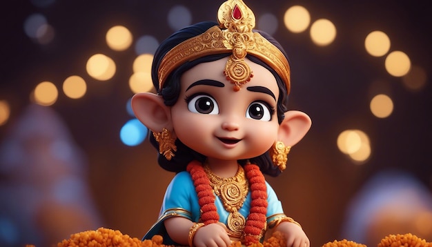 Signore Krishna bambino 3D