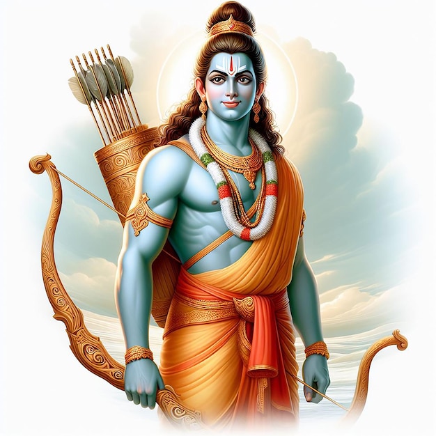Signore Sri Ram bellissima foto per Ram Navami Wallpaper banner o stile di post sociale ai generato