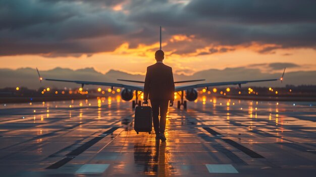 Silhouette aeroporto passeggeri Concetto di viaggio aereo