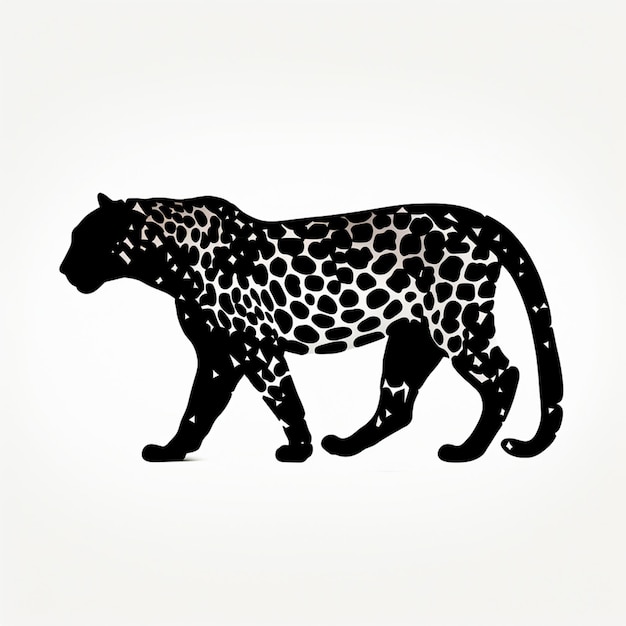 silhouette araffe di un leopardo su uno sfondo bianco generativo ai